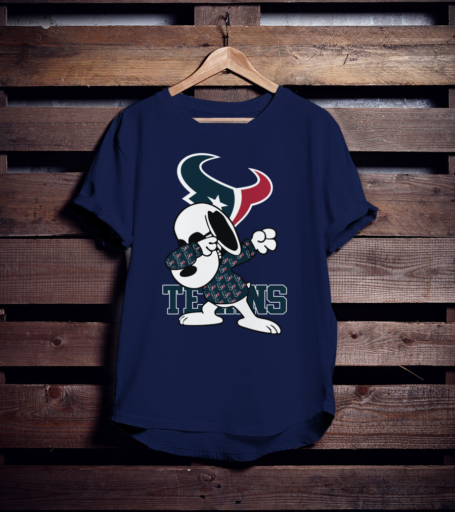 Houston Texans Snoopy Dabbing Texans T-Shirt