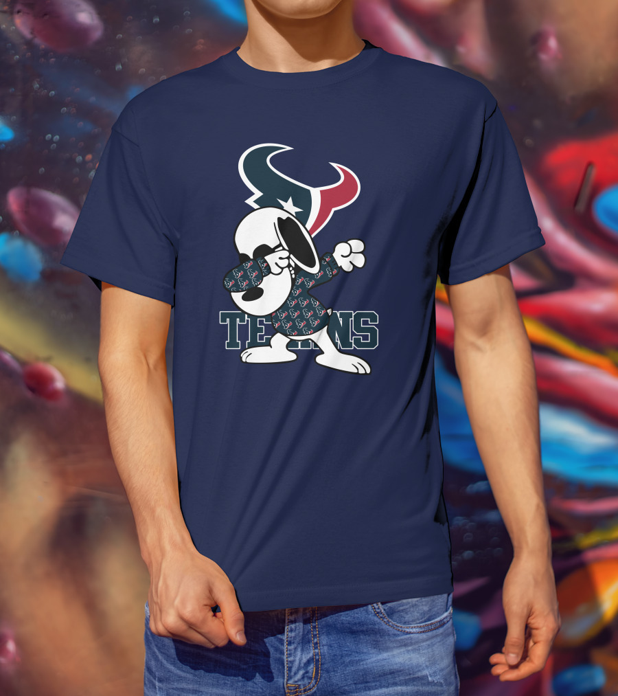 Houston Texans Snoopy Dabbing Texans T-Shirt