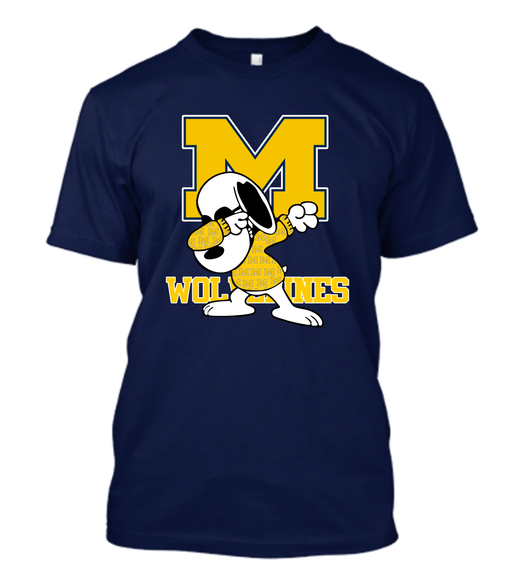 Michigan Wolverines Snoopy Dab With Block M T-Shirt