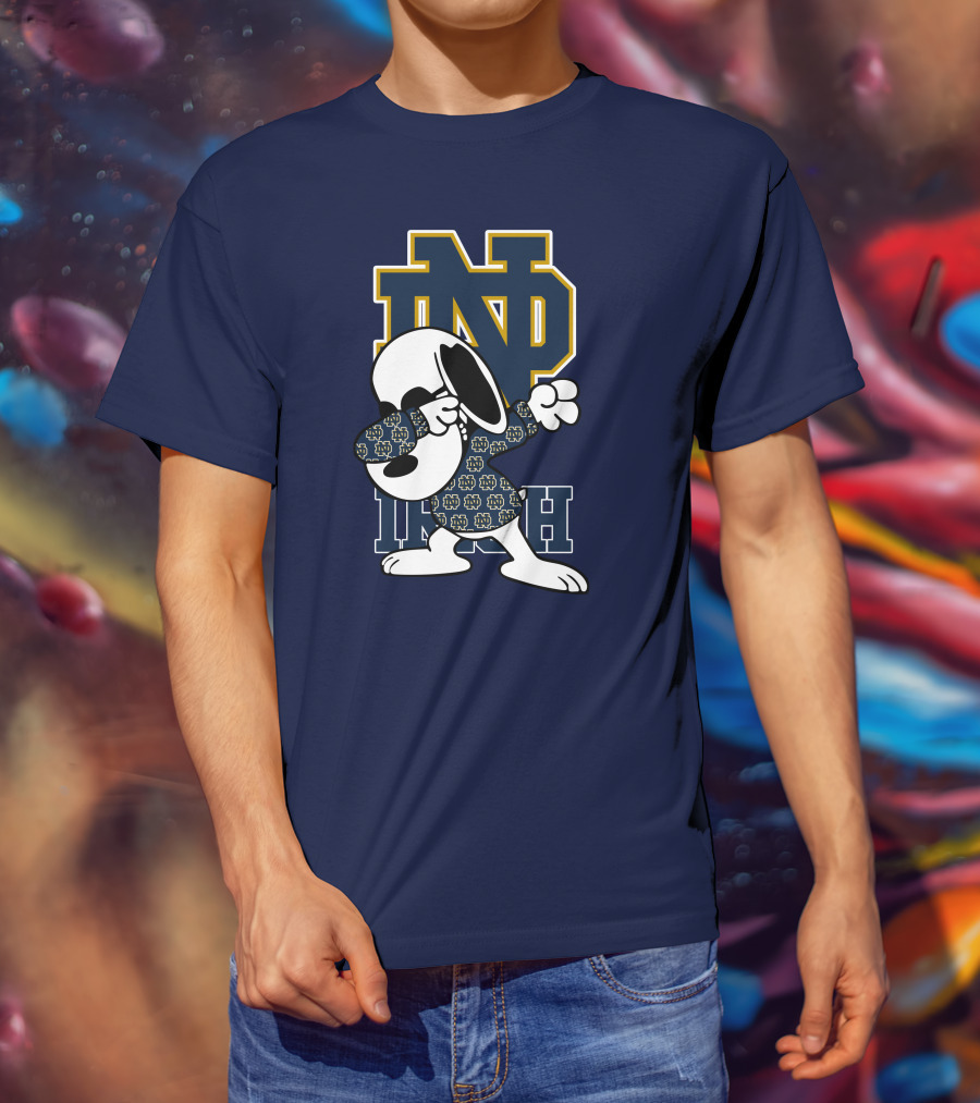 ND Irish Snoopy Dabbing Notre Dame Fighting Irish T-Shirt