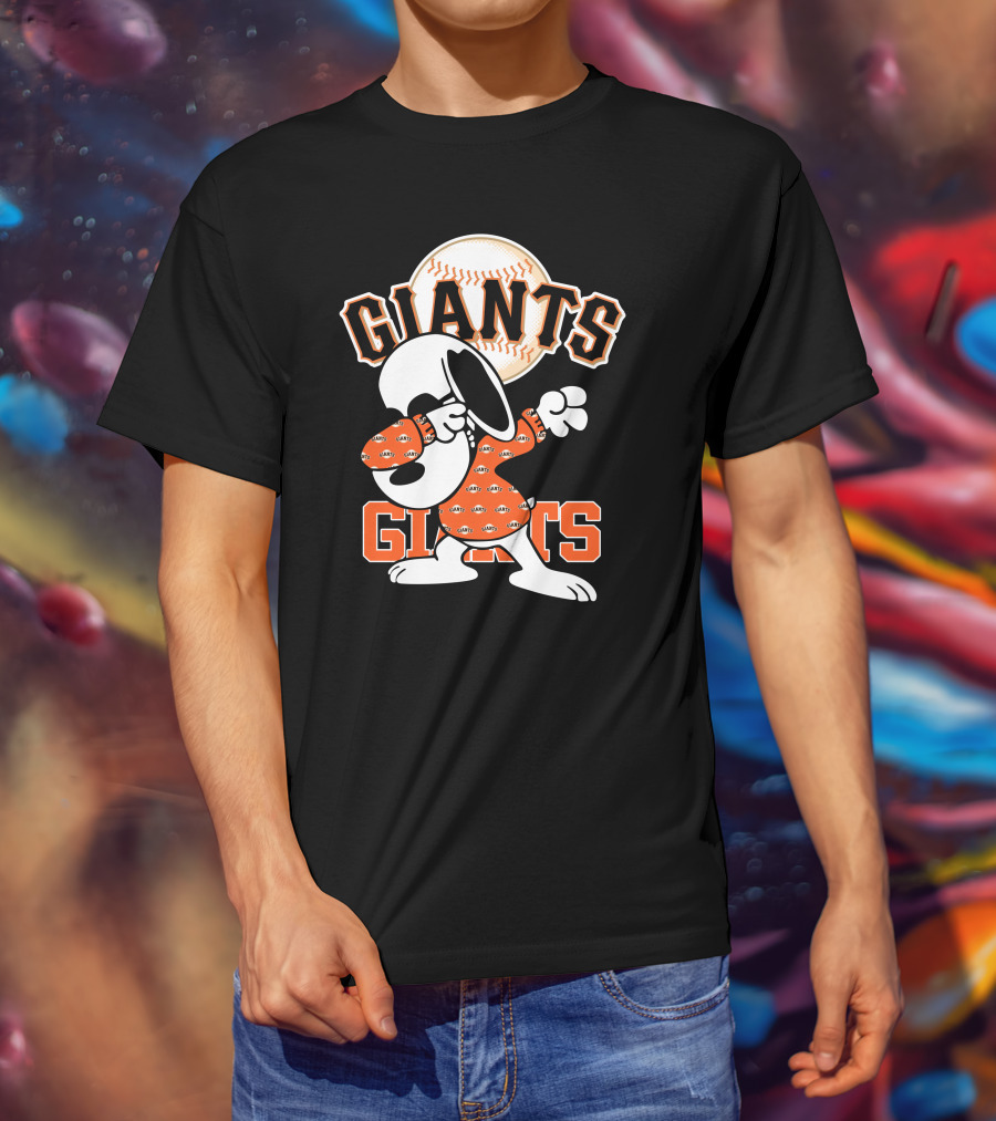 San Francisco Giants Snoopy Dabbing Baseball T-Shirt
