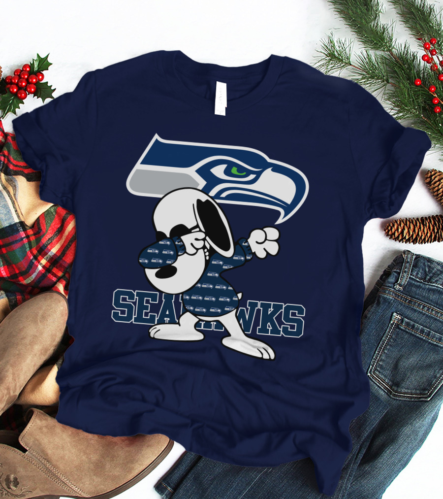 Seattle Seahawks Snoopy Dabbing NFL Team Fan Apparel Bowing Dance T-Shirt