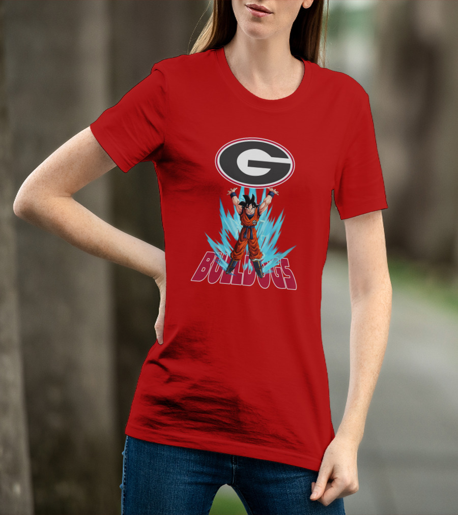 Goku Super Saiyan Georgia Bulldogs Logo Fusion T-Shirt