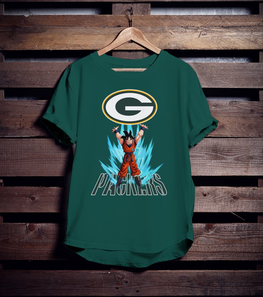 Green Bay Packers Goku Super Saiyan Power Up T-Shirt