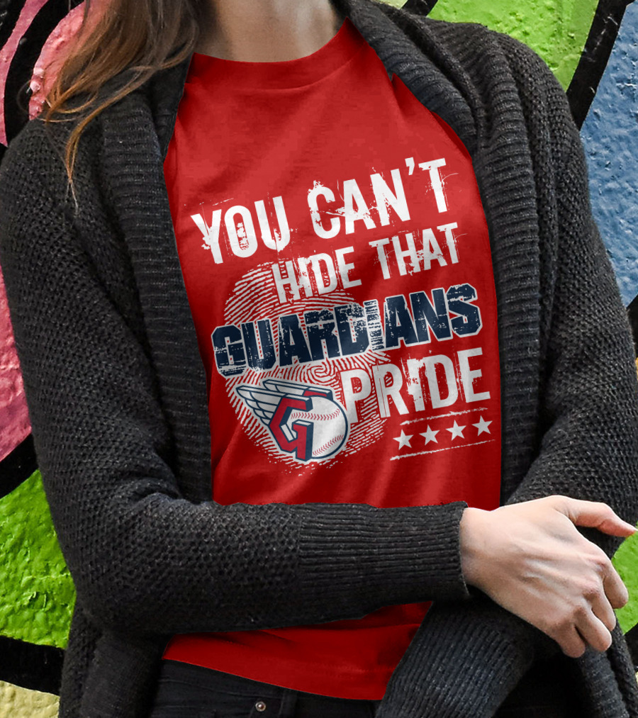 You Can't Hide That Guardians Pride With Winged Baseball And Fingerprint T-Shirt