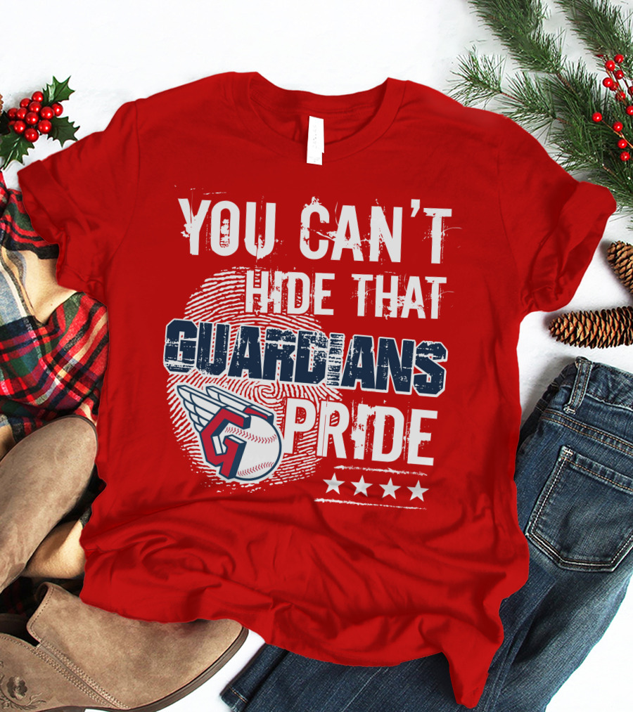 You Can't Hide That Guardians Pride With Winged Baseball And Fingerprint T-Shirt