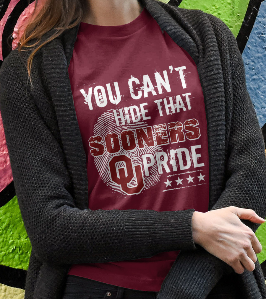 You Can't Hide That Oklahoma Ou Sooners Pride With Fingerprint And Stars T-Shirt