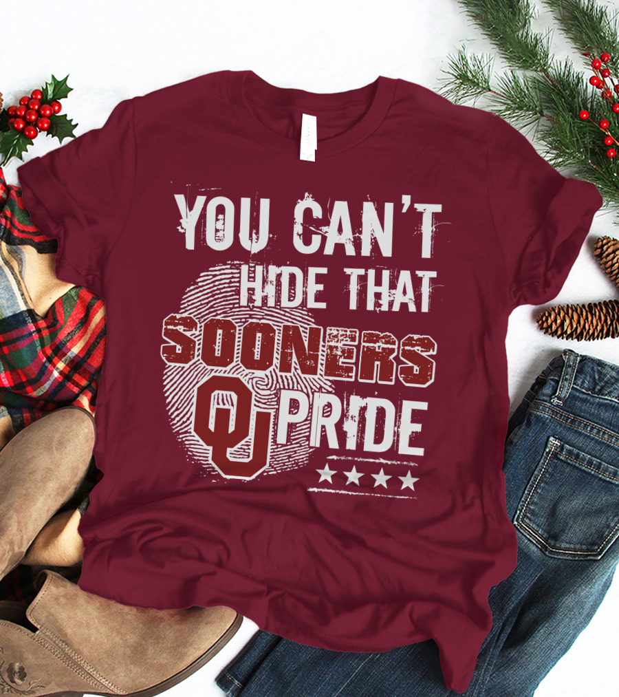 You Can't Hide That Oklahoma Ou Sooners Pride With Fingerprint And Stars T-Shirt