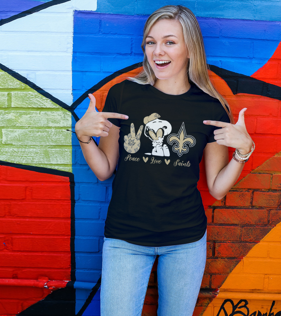 Peace Love Saints Snoopy New Orleans T-Shirt