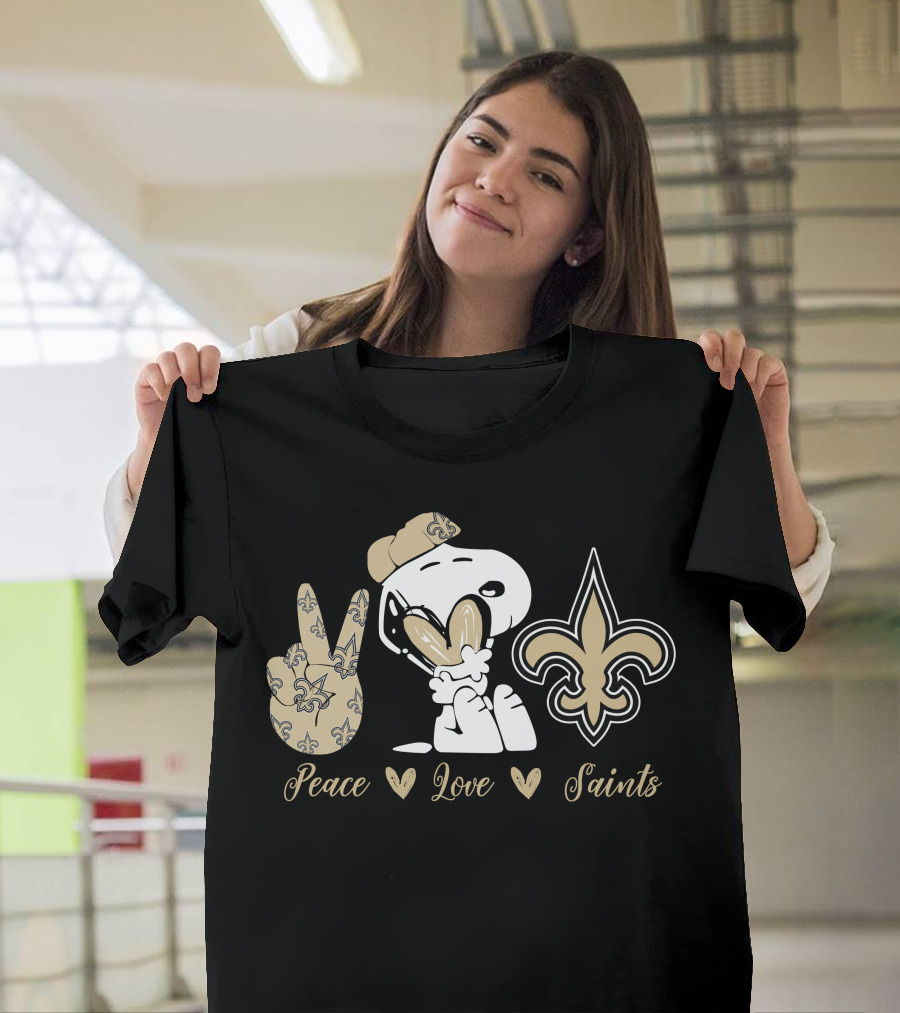 Peace Love Saints Snoopy New Orleans T-Shirt