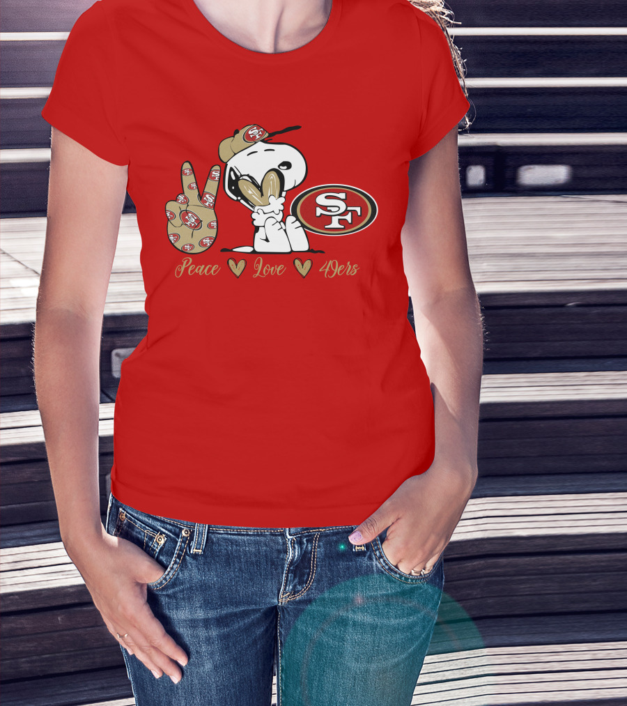 Snoopy Peace Love 49ers Sf T-Shirt