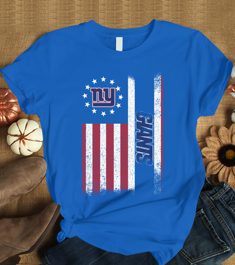 New York Giants Stars And Stripes American Flag T-Shirt
