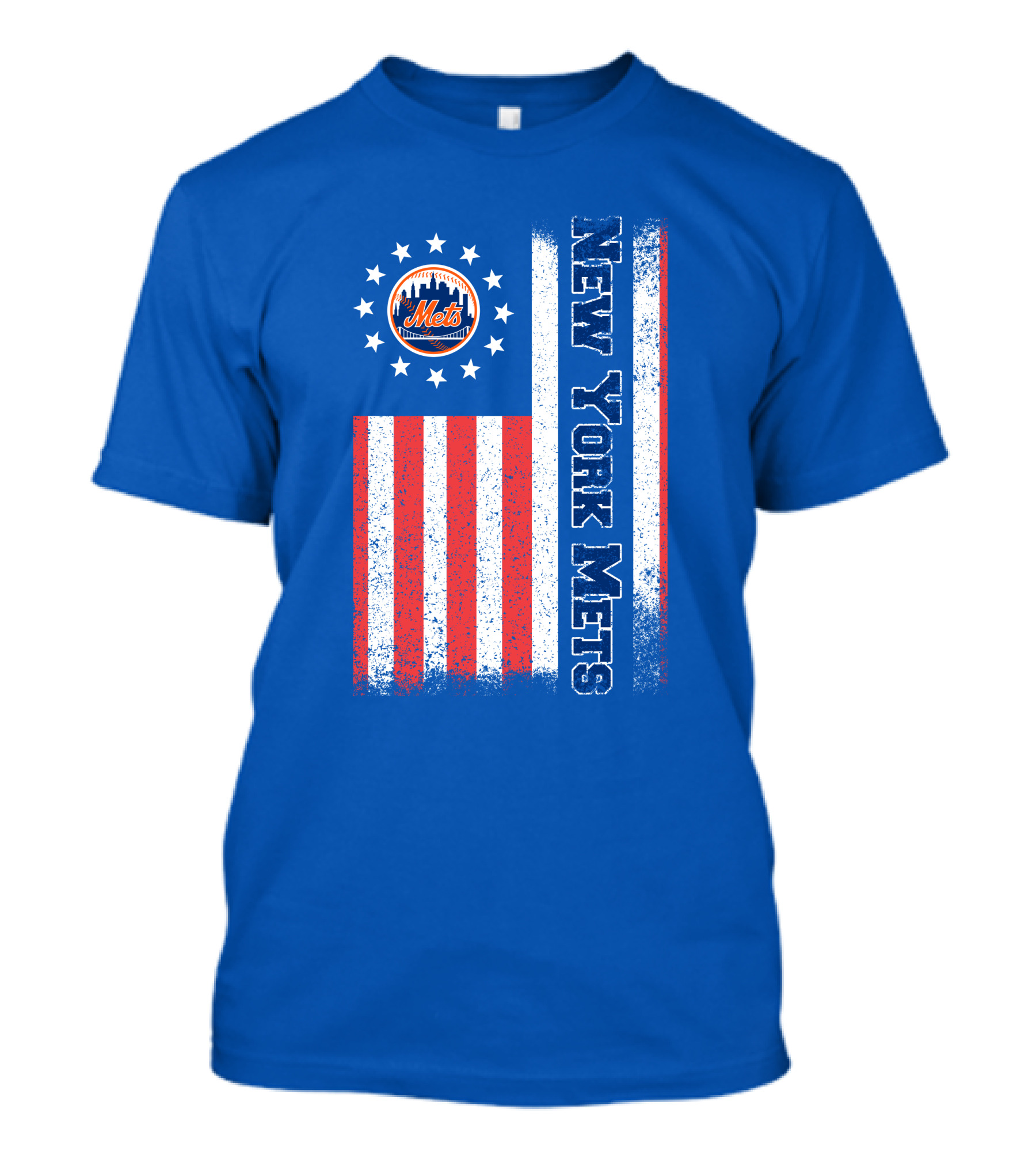 New York Mets American Flag Stars Stripes T-Shirt