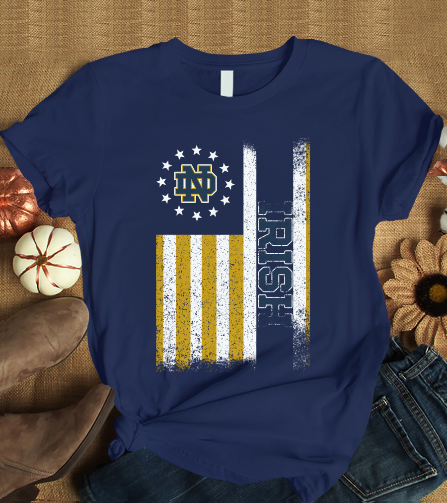 Notre Dame Fighting Irish American Flag Nd T-Shirt