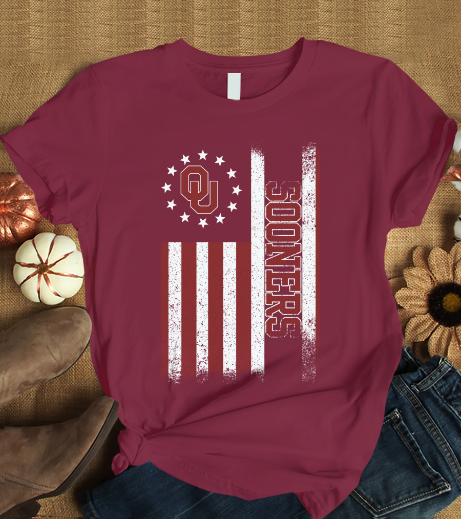 Oklahoma Sooners Ou Stars And Stripes Flag T-Shirt