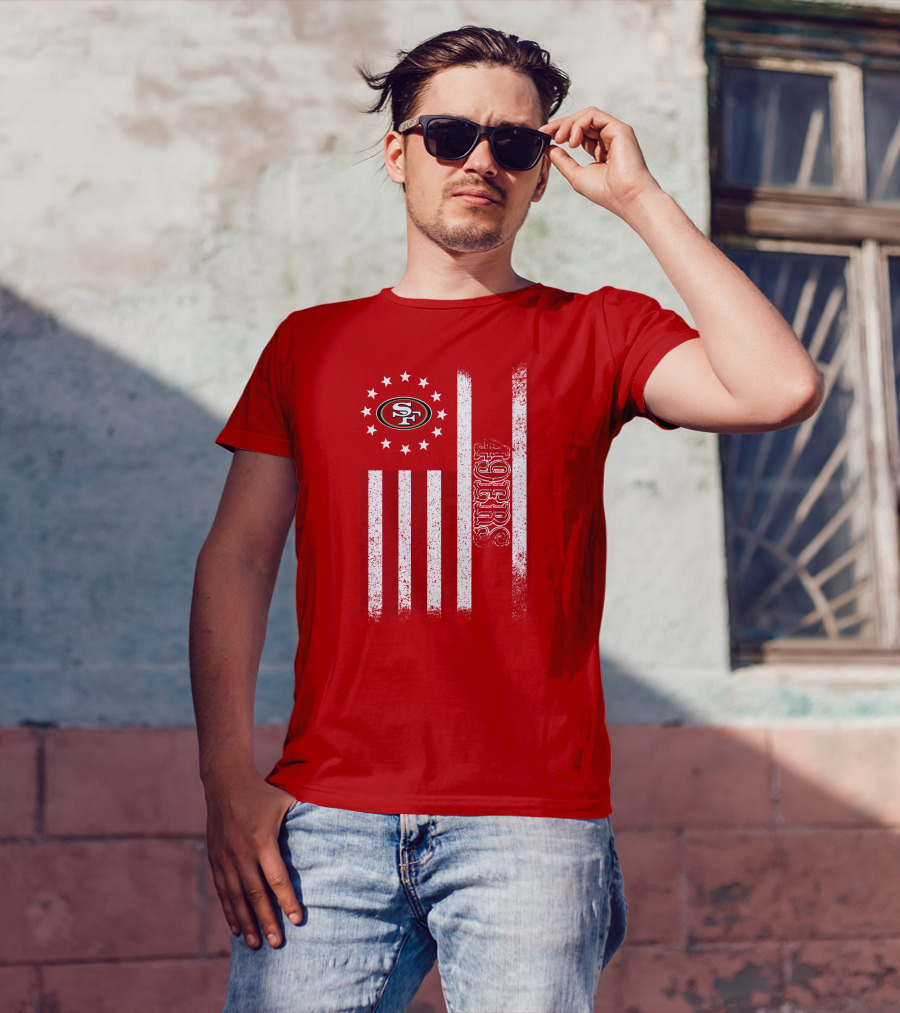 San Francisco 49ers American Flag Sf Logo Stars Stripes T-Shirt