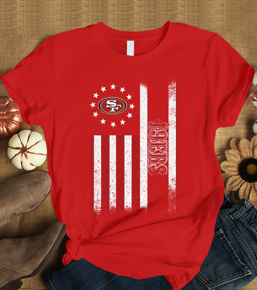 San Francisco 49ers American Flag Sf Logo Stars Stripes T-Shirt