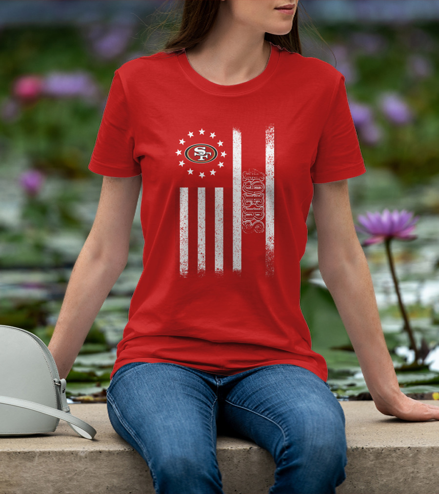 San Francisco 49ers American Flag Sf Logo Stars Stripes T-Shirt