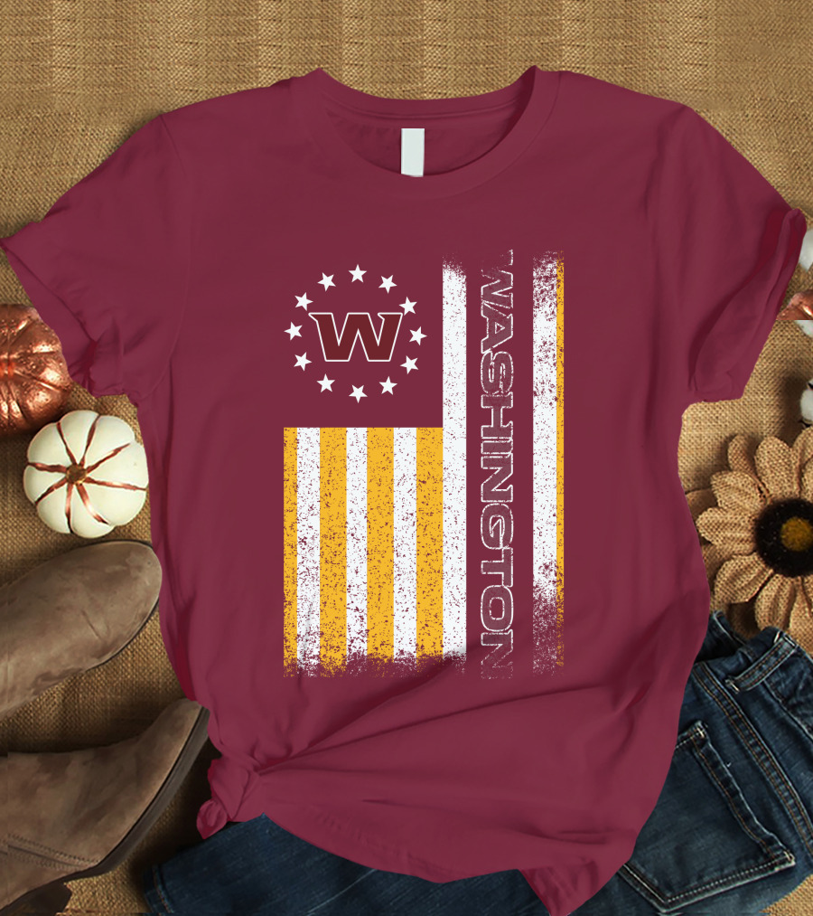 Washington W Stars Stripes American Flag T-Shirt