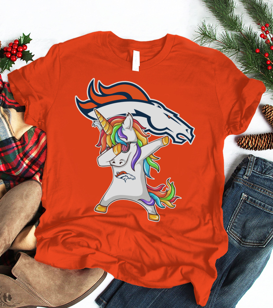 Denver Broncos Unicorn Dabbing NFL Sports Fan T-Shirt