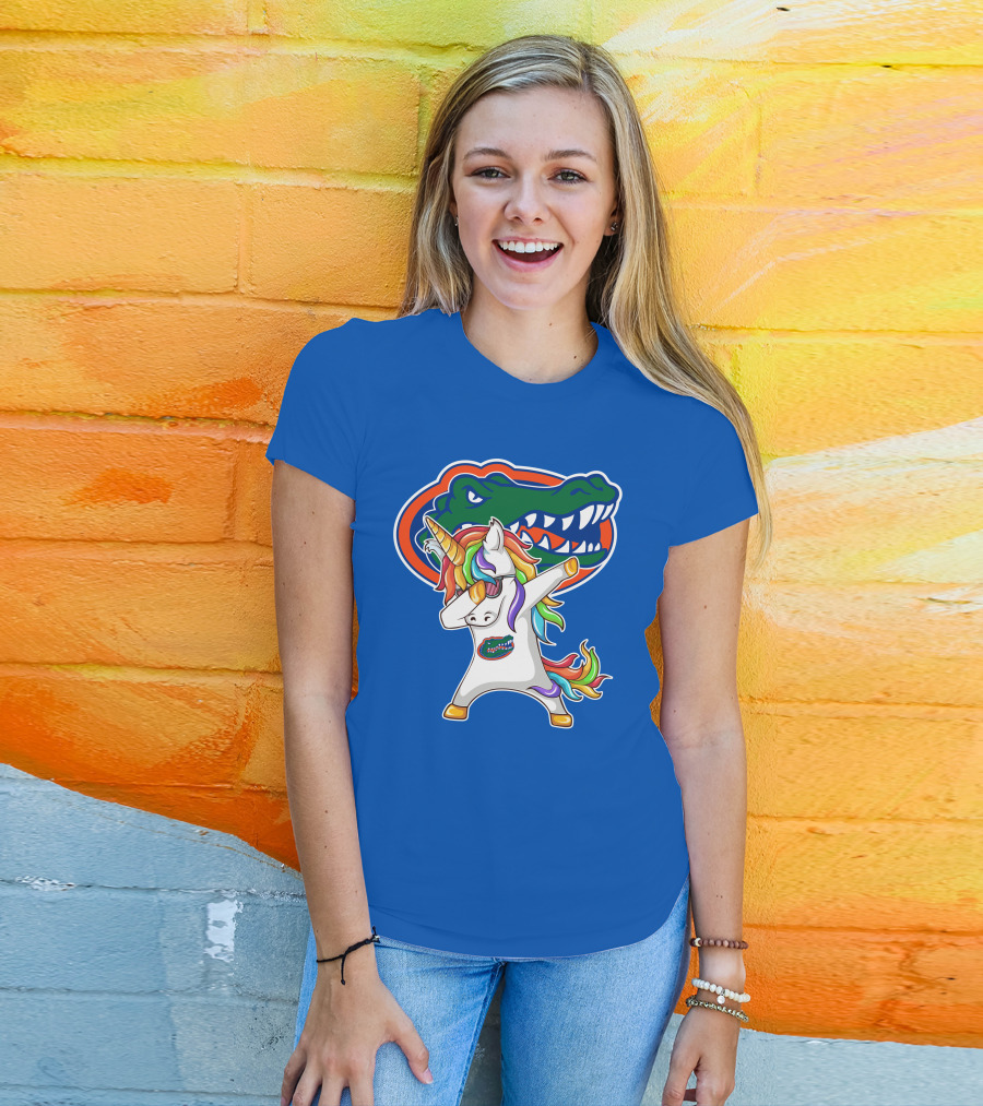 Florida Gators Dabbing Unicorn Rainbow Mane T-Shirt