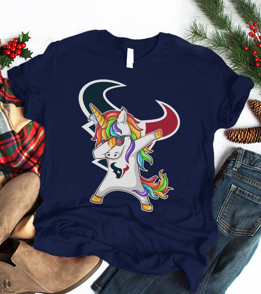 Houston Texans Unicorn Dabbing NFL Pride T-Shirt