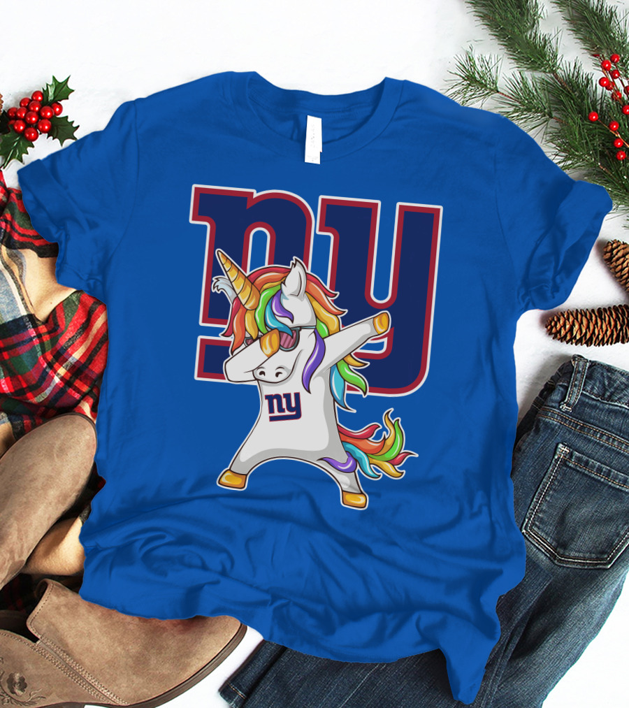 NY Giants Rainbow Unicorn Dab T-Shirt