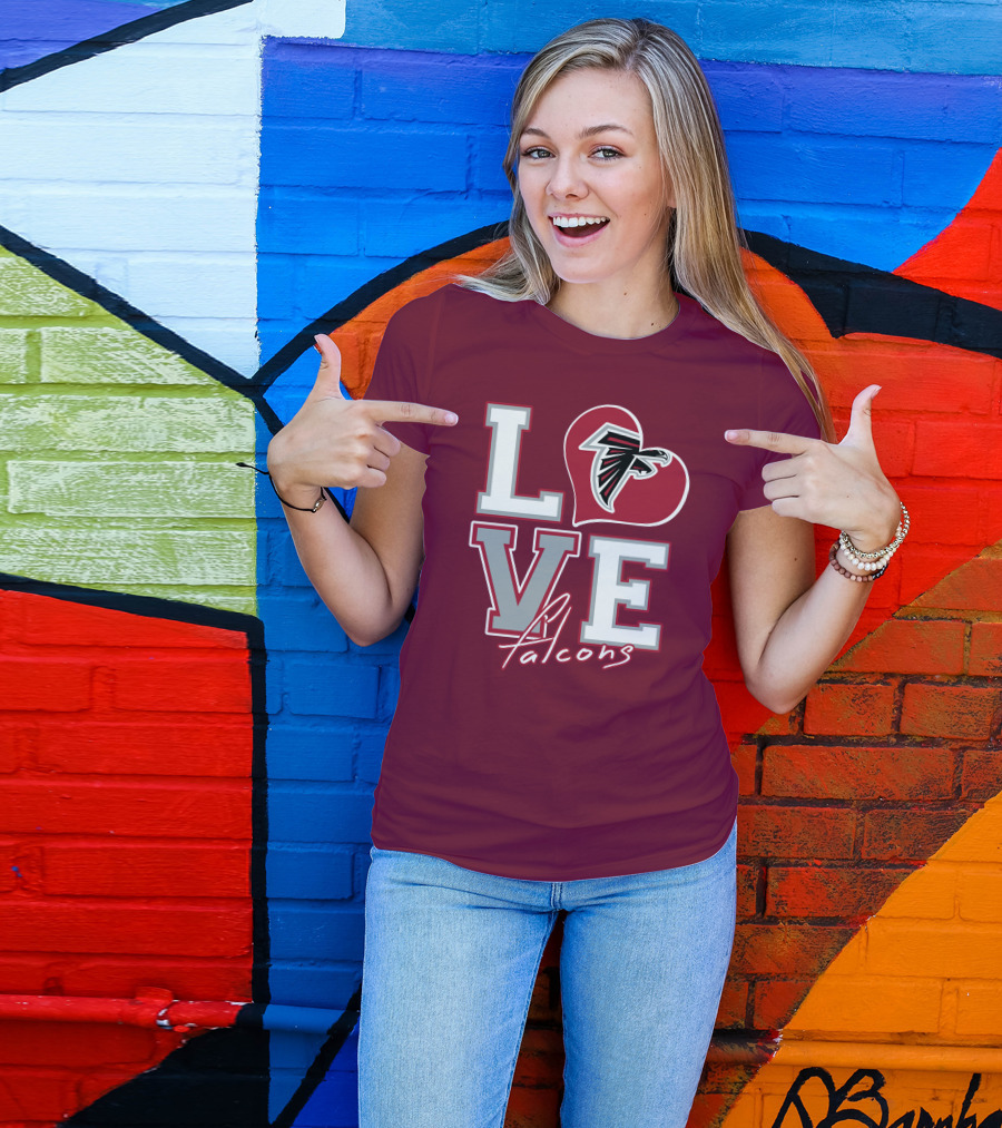 LOVE Atlanta Falcons Heart T-Shirt