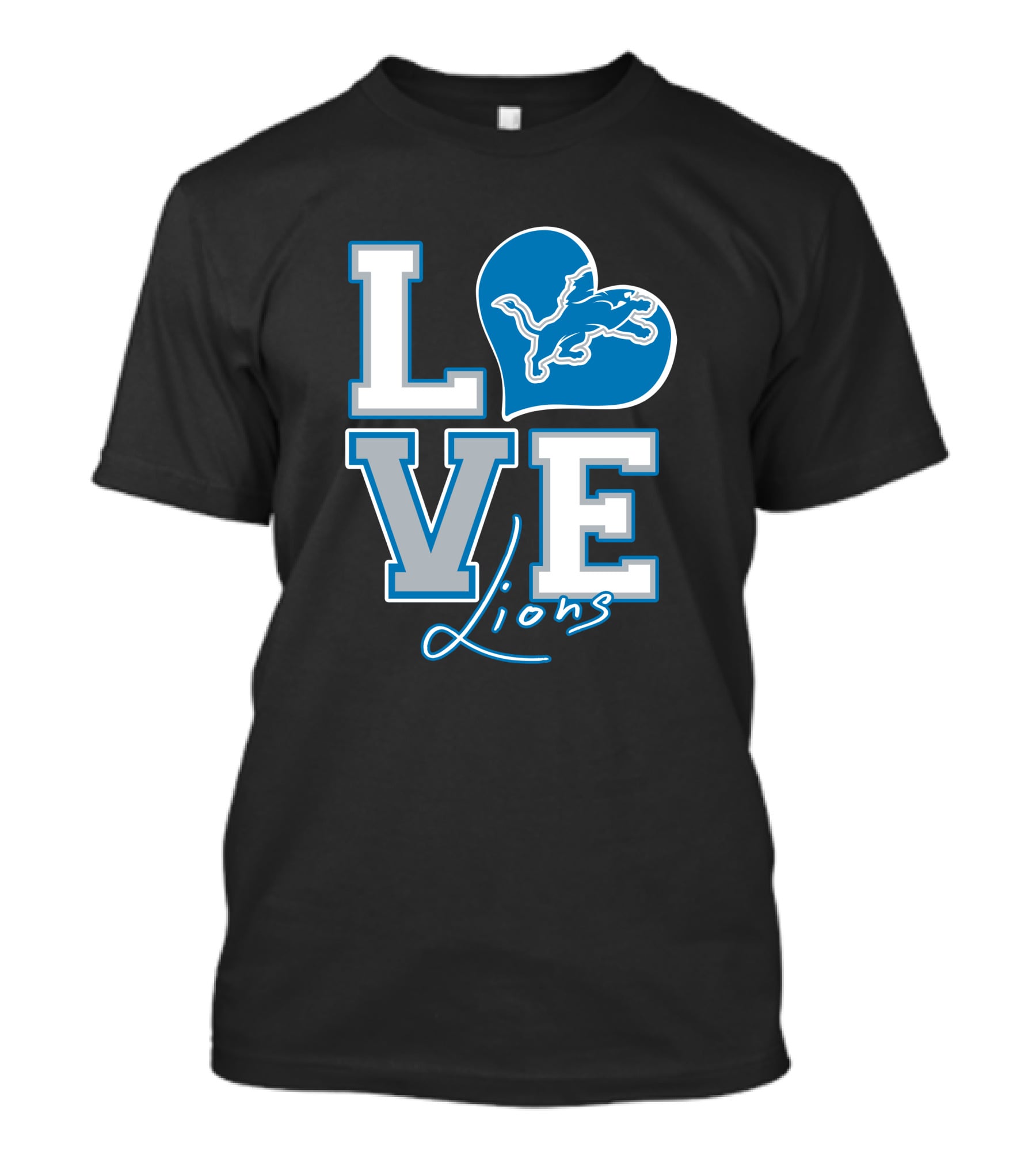 LOVE Lions Heart Detroit Lions Fan Passion T-Shirt