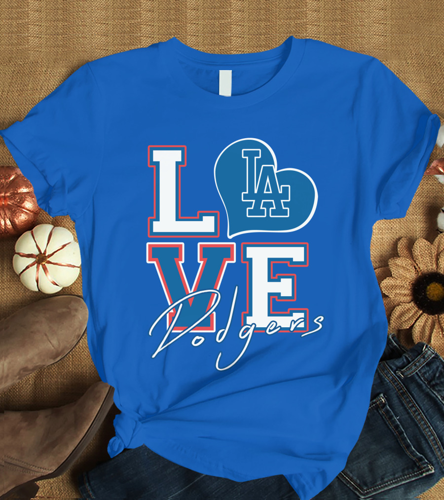 LOVE LA Dodgers Heart T-Shirt
