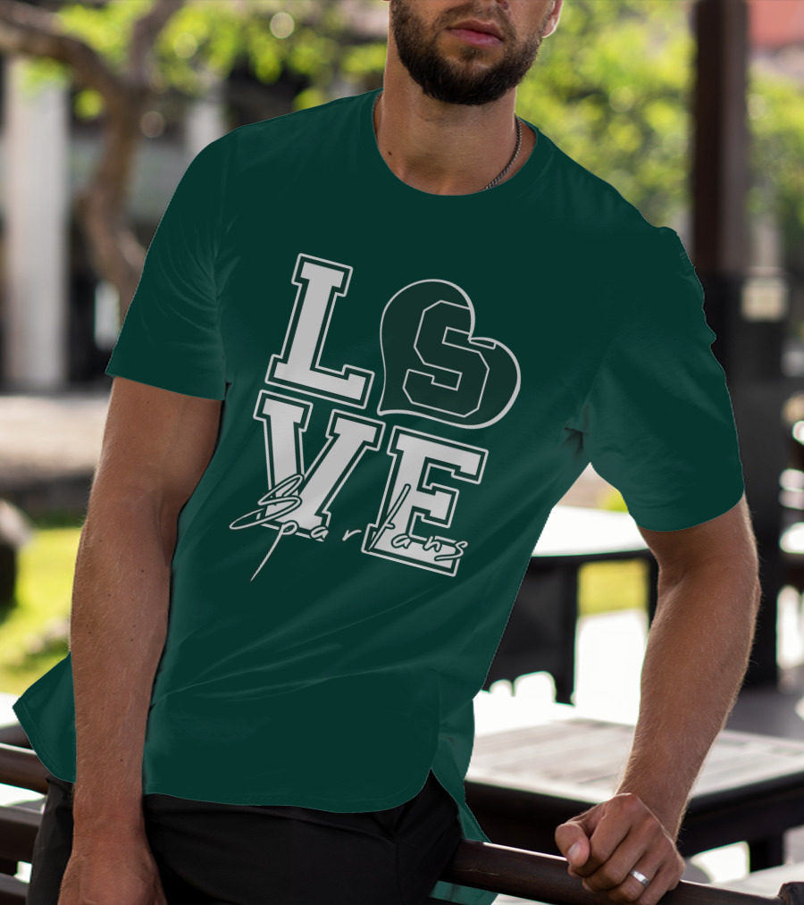 Love Spartans Michigan State Heart T-Shirt