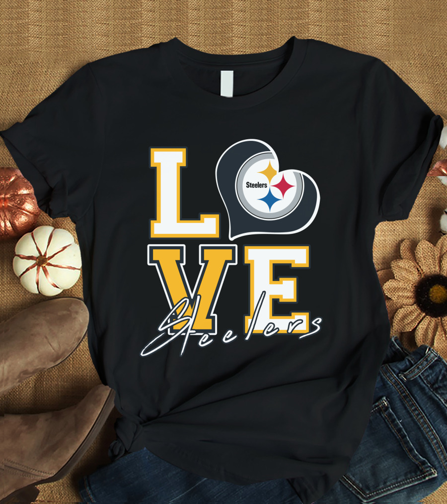 Steelers Love Pittsburgh Steelers Heart T-Shirt