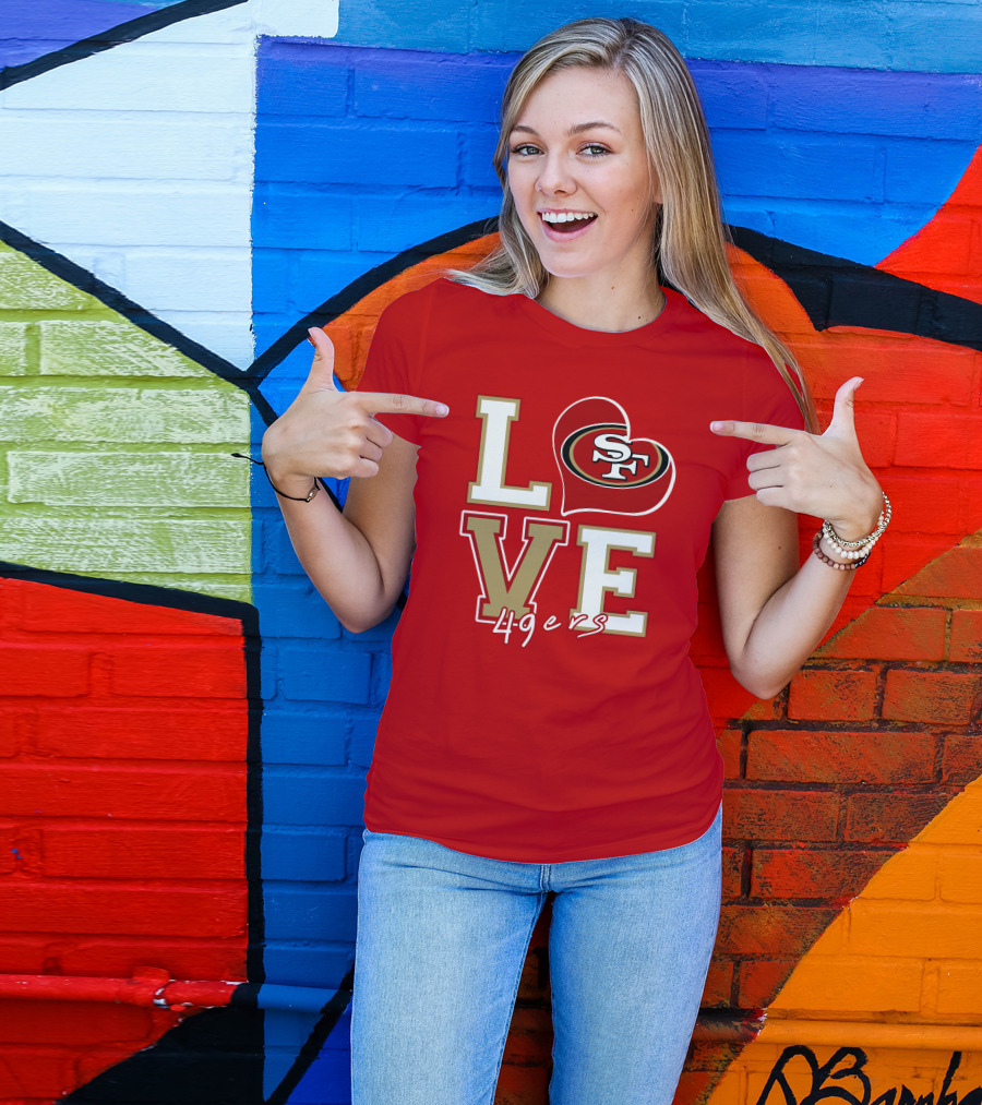 Love San Francisco 49ers Heart Sf 49ers T-Shirt