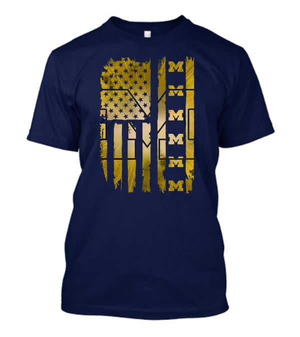 Michigan Wolverines M American Flag T-Shirt