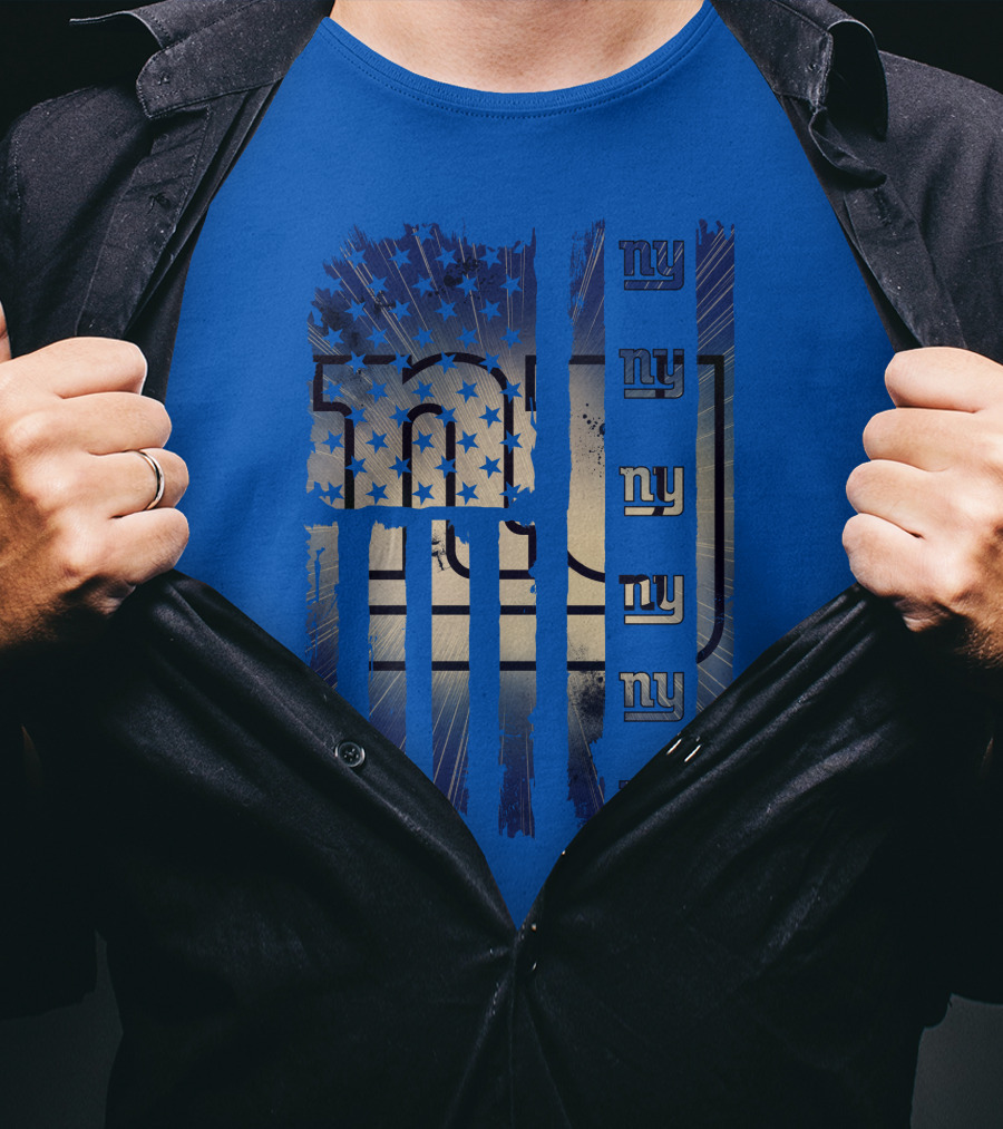 New York Giants Ny American Flag Stars T-Shirt