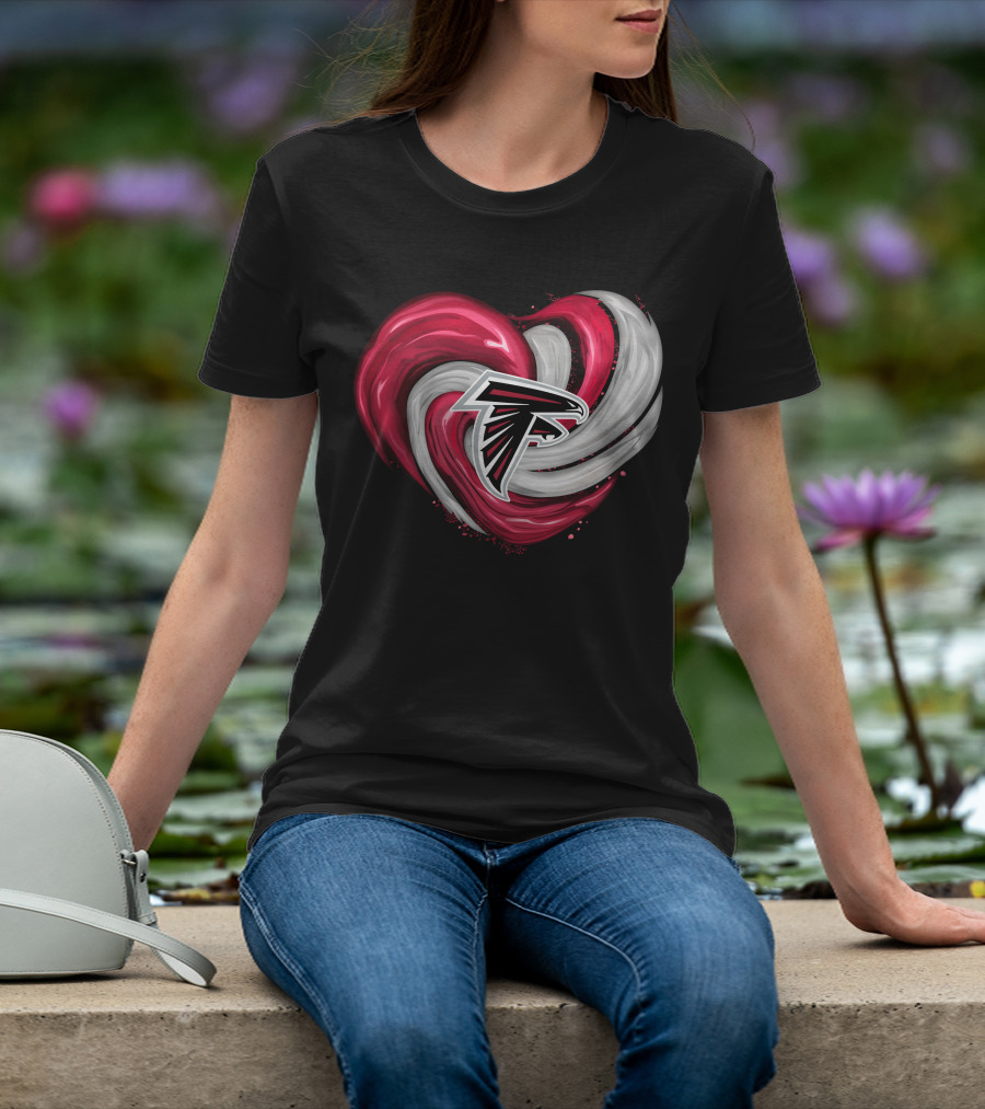 Atlanta Falcons Heart Swirl Emblem T-Shirt