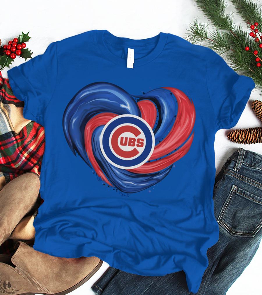 Cubs Heart Swirl Chicago Tornado T-Shirt