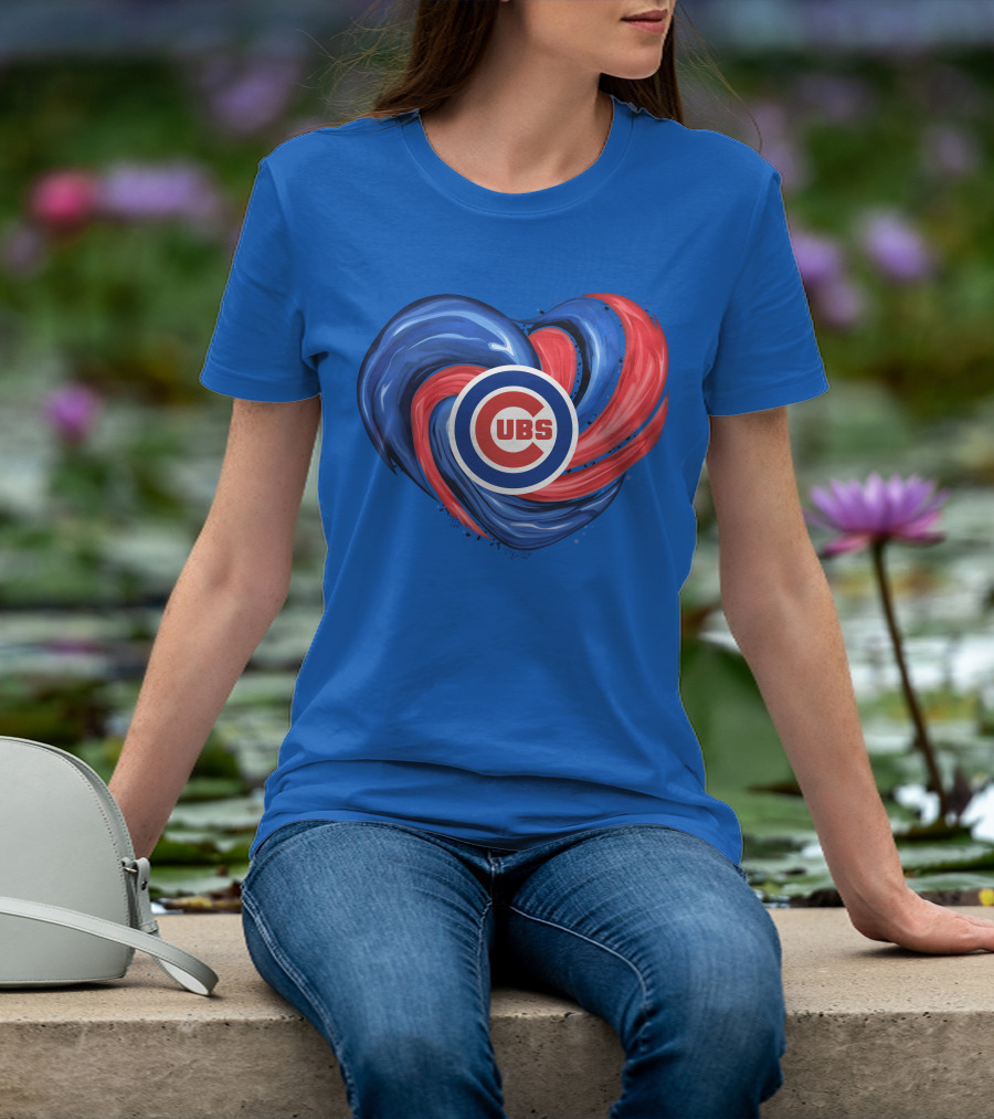 Cubs Heart Swirl Chicago Tornado T-Shirt