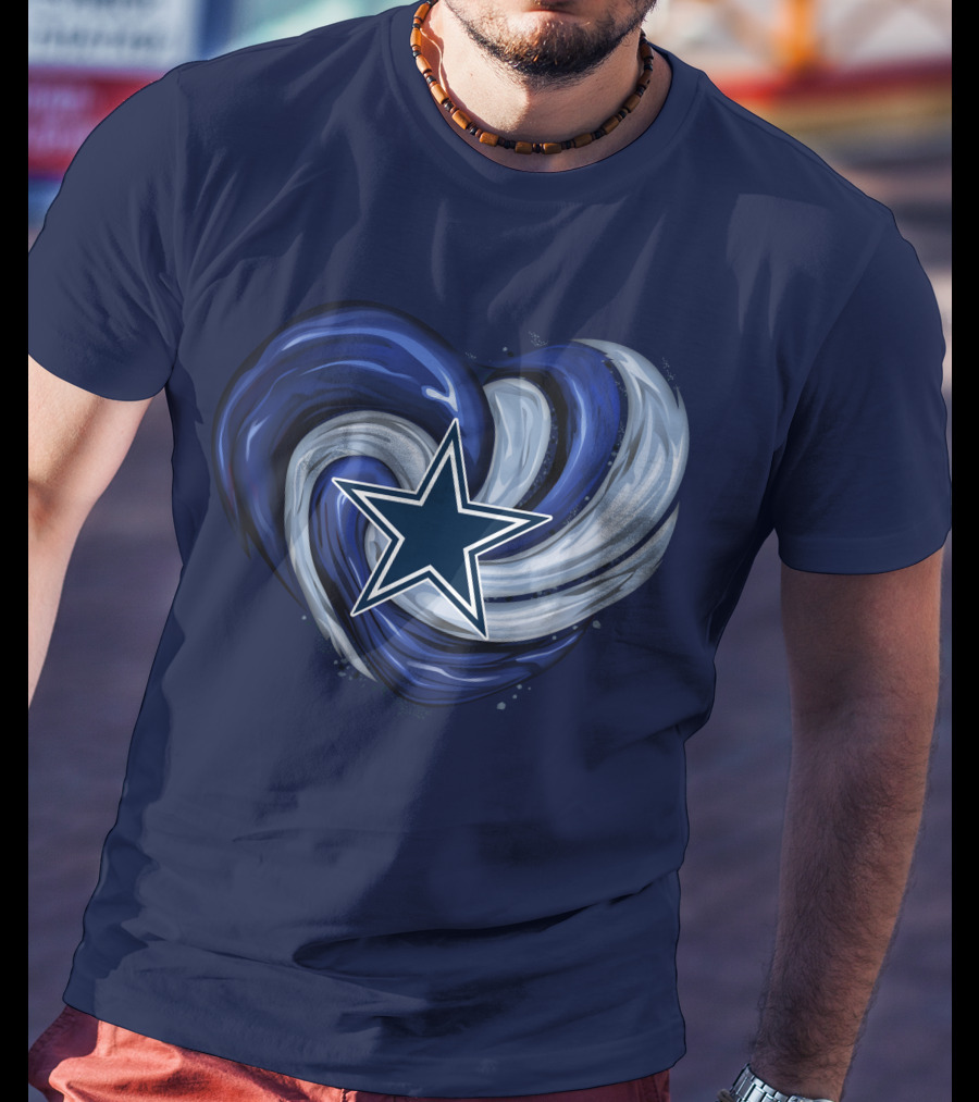 Dallas Cowboys Heart Swirl With Star T-Shirt