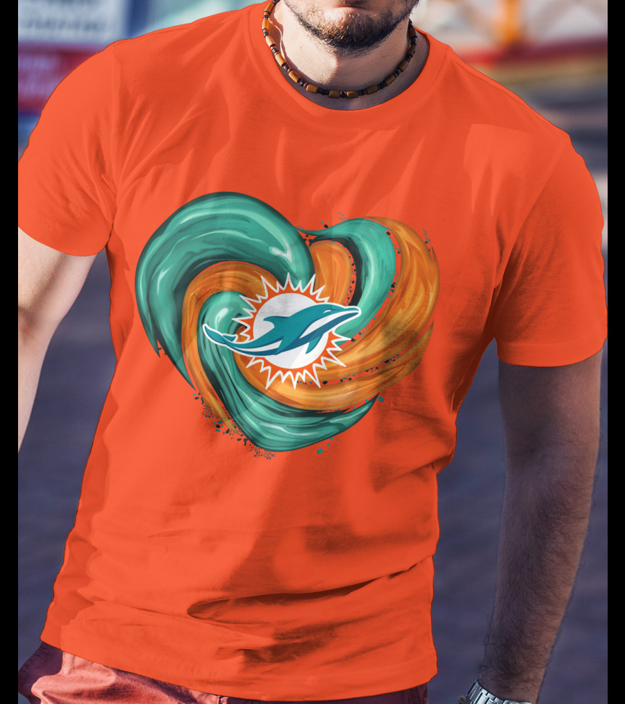 Miami Dolphins Heart Tornado Fan T-Shirt