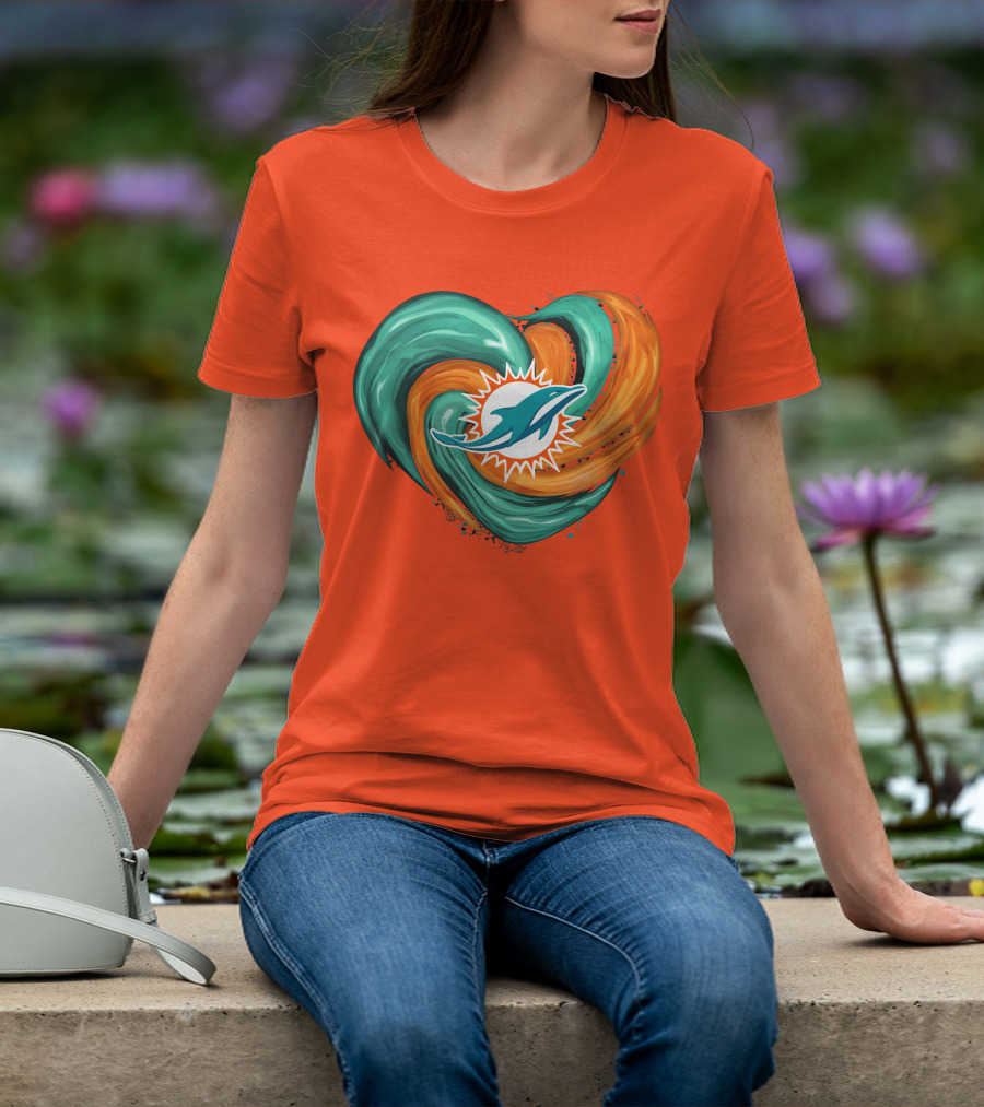 Miami Dolphins Heart Tornado Fan T-Shirt