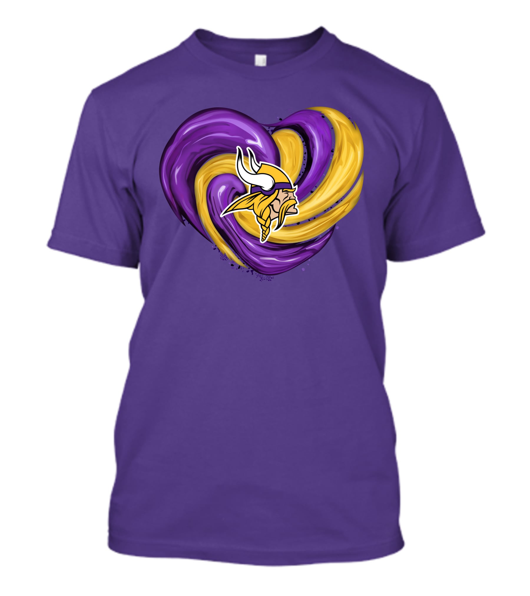 Minnesota Vikings Heart Swirl Viking Helmet T-Shirt