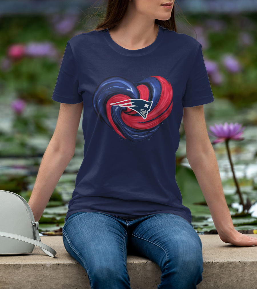New England Patriots Heart Swirl T-Shirt