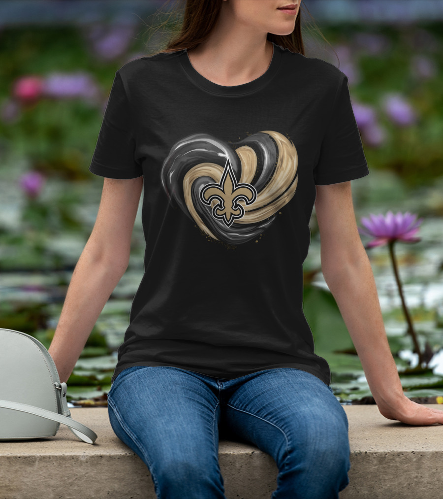 New Orleans Saints Fleur-de-Lis Tornado Heart T-Shirt