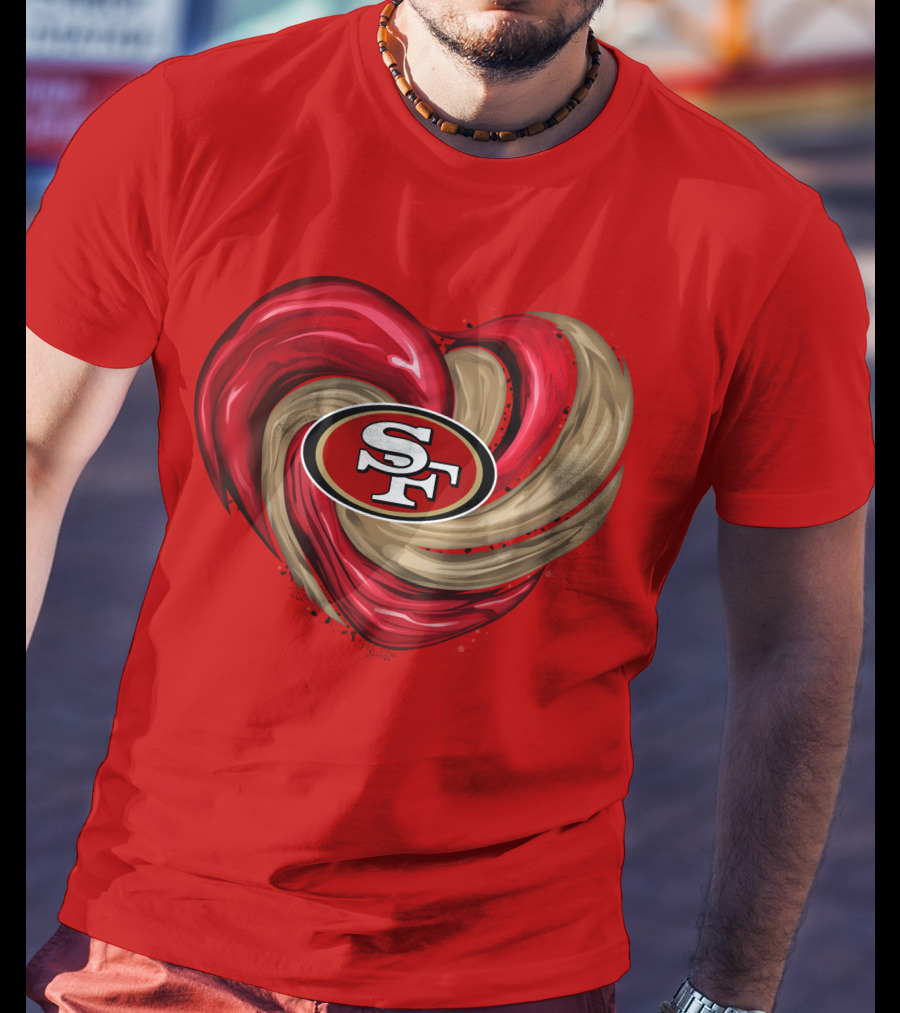San Francisco 49ers Heart SF Logo Tornado T-Shirt