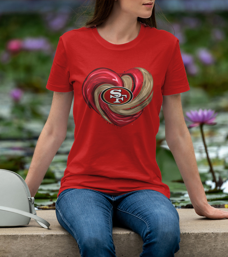 San Francisco 49ers Heart SF Logo Tornado T-Shirt