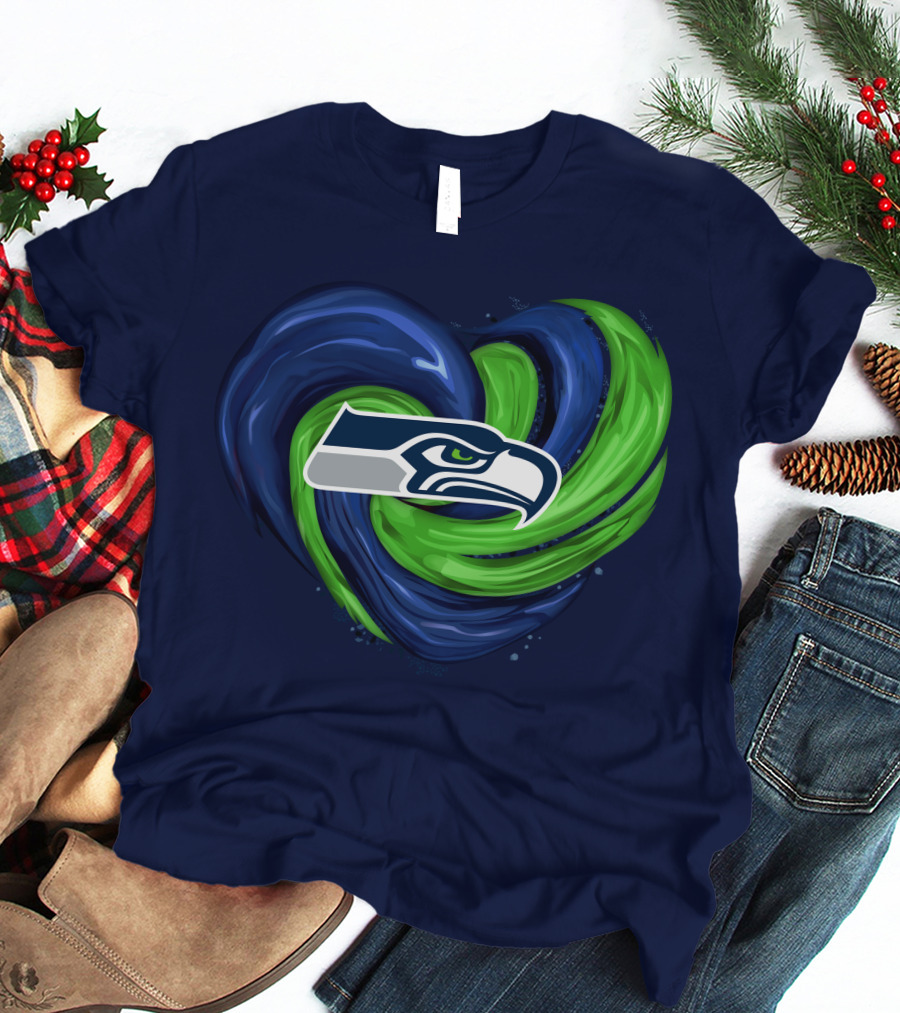 Seattle Seahawks Heart Logo Tornado T-Shirt