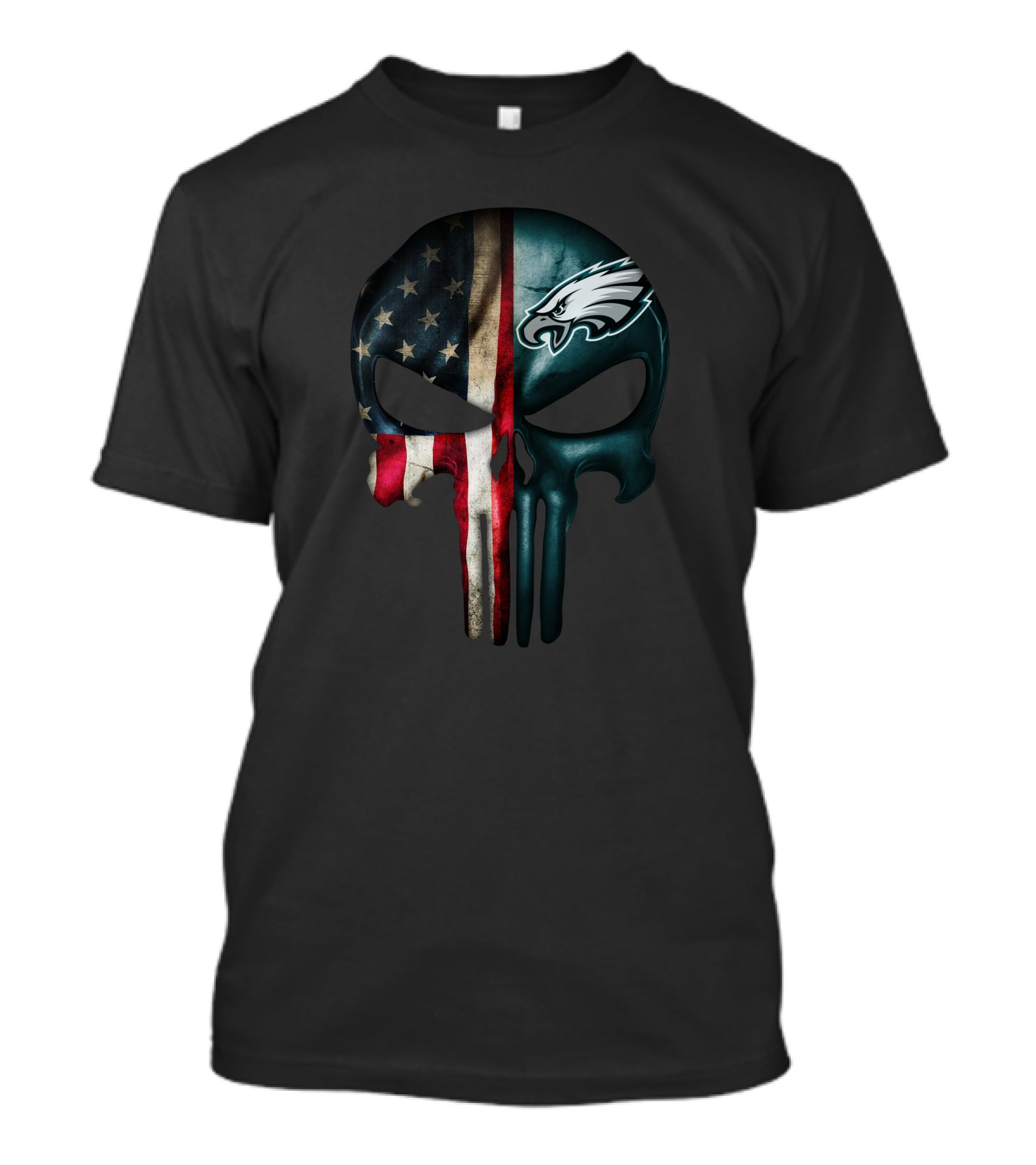 American Flag Punisher Skull Philadelphia Eagles T-Shirt