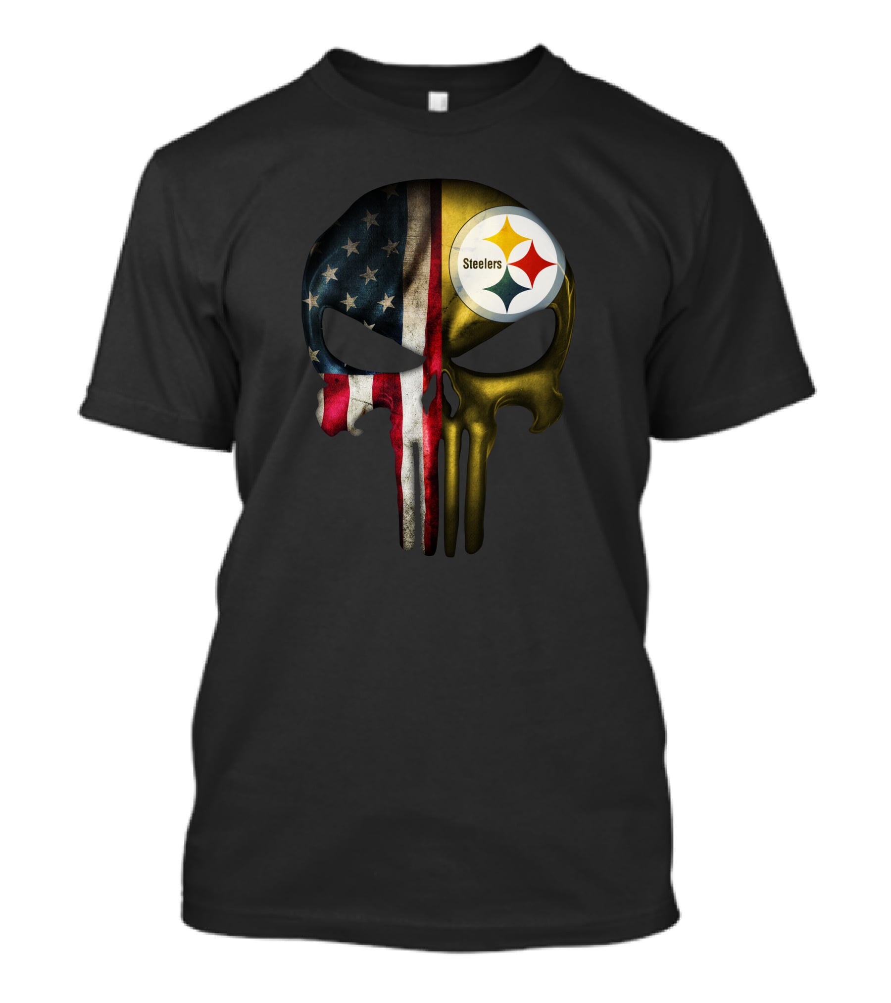 Punisher Skull American Flag Steelers T-Shirt