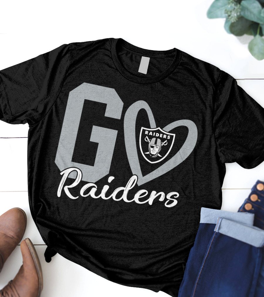 Go Raiders Heart Logo Las Vegas Raiders T-Shirt